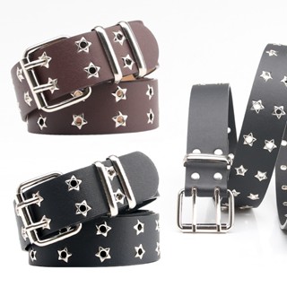 New star double exhaust eyelet belt womens fashion casual punk style jeans decorative belt spot