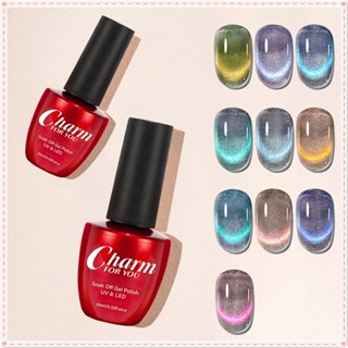 Charm For You Dynamic Broken Diamond Cat&amp;#39;s Eye Nail Polish Gel Super Flash Summer Phototherapy Glue Nail Art For Nail Shop 10ml 10 Colors JOYFEEL