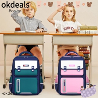 OKDEALS กระเป๋านักเรียน กระเป๋าเดินทาง กันน้ํา จุของได้เยอะ น้ําหนักเบา สไตล์อังกฤษ