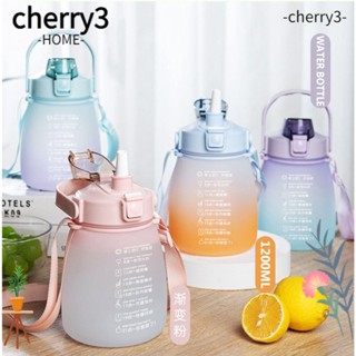 Cherry3 ขวดน้ํา ไล่โทนสี ความจุขนาดใหญ่ 1200 มล. สําหรับผู้ใหญ่ นักเรียน เล่นกีฬา กลางแจ้ง