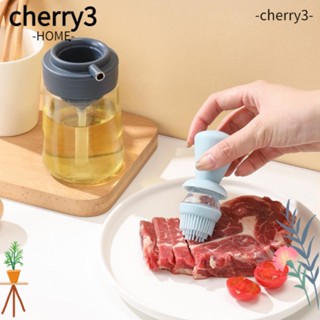 Cherry3 ขวดสเปรย์จ่ายน้ํามันมะกอก แบบพลาสติก พร้อมแปรงซิลิโคน 3 สี แบบพกพา 2 In 1