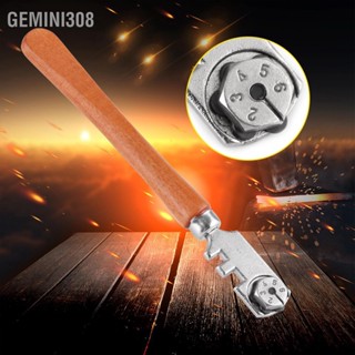 Gemini308 เครื่องตัดกระจกหกล้อมืออาชีพ 130 มม. ชุดเครื่องมือตัดงานฝีมือพร้อมที่จับไม้