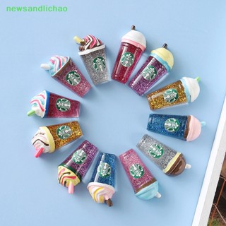 Newsandlichao 2 ชิ้น เรซิน ขวดกาแฟ ถ้วย งานฝีมือ ตกแต่ง หลังเบี้ย หลังแบน สําหรับอุปกรณ์ DIY ดี