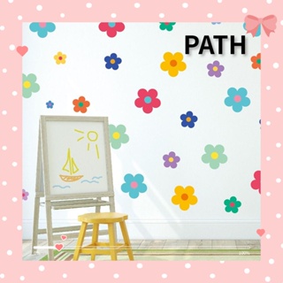 PATH สติกเกอร์ PVC ลายดอกไม้น่ารัก ลอกออกได้ หลากสี สําหรับตกแต่งผนังห้องนอน วัยรุ่น 8 แผ่น Y2K