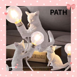 PATH โคมไฟตั้งโต๊ะเรซิ่น รูปแมว สีดํา สไตล์นอร์ดิก สําหรับตกแต่งบ้าน