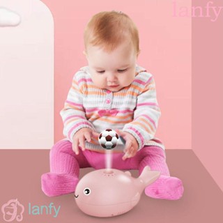 Lanfy พัดลมลอยน้ําไฟฟ้า พลาสติก รูปปลาวาฬ ขนาดเล็ก แบบพกพา ชาร์จไฟได้ ของเล่นสําหรับเด็ก