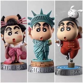 [Three Options Available] ฟิกเกอร์การ์ตูนชินจัง Nohara Shinnosuke Statue of Liberty Kung Fu Geisha สําหรับตกแต่ง