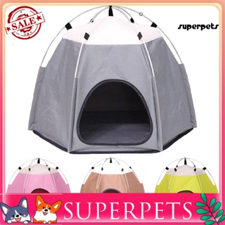 Superpets เต็นท์บ้าน แบบพกพา พับได้ ซักทําความสะอาดได้ สําหรับสัตว์เลี้ยง สุนัข แมว