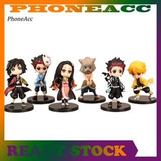 Phoneacc ฟิกเกอร์ Demon Slayer Tanjirou Zenitsu Huntress 6 ชิ้น