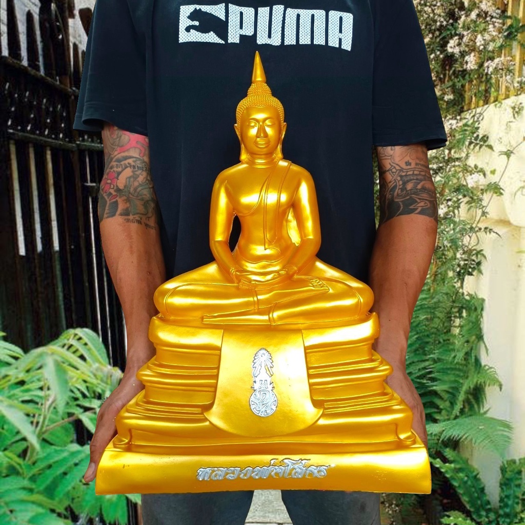 NMT8 หลวงพ่อโสธร วัดโสธรวรวิหาร สีน้ำทองอเมริกา หน้าตัก9นิ้ว องค์ใหญ่มาก งานเรซิ่นงดงามพรีเมี่ยม