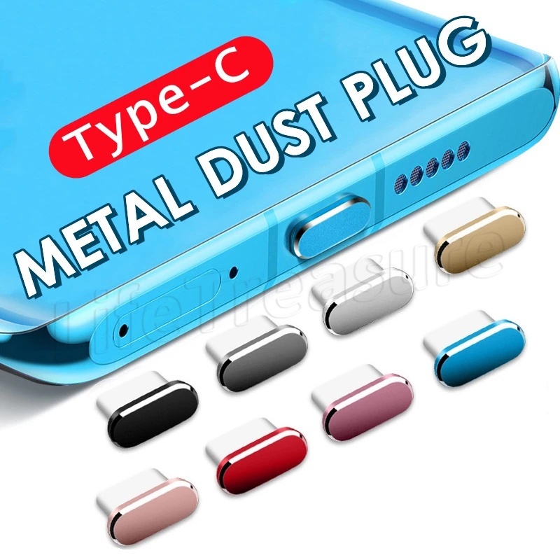 ฝาครอบพอร์ตชาร์จโทรศัพท์มือถือ อลูมิเนียมอัลลอย ป้องกันฝุ่น Type-C