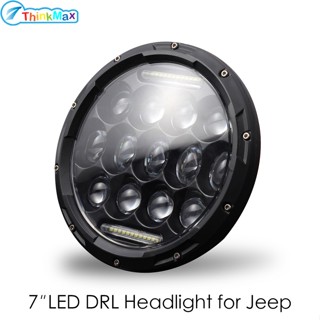 ไฟหน้า ไฟเลี้ยว LED H4 H13 7 นิ้ว 300w ทรงกลม สีขาว