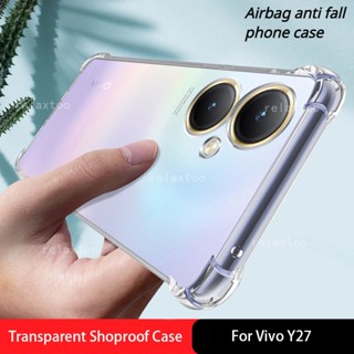 เคสโทรศัพท์มือถือ TPU นิ่ม แบบใส กันกระแทก สี่มุม คุณภาพสูง สําหรับ Vivo Y27 4G 5G VivoY27 2023