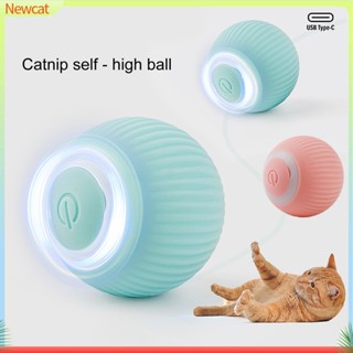 {Newcat} ลูกบอลแคทนิป อัตโนมัติ มีไฟ LED ชาร์จ USB สําหรับสัตว์เลี้ยง แมว