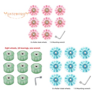 ล้อสเก็ตโรลเลอร์สเก็ต เรืองแสง พร้อมแบริ่ง 32x58 มม. 78A 8 ชิ้น