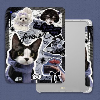 เคสใส ลายสุนัข แมวน่ารัก สําหรับ iPad Pro 11 9 8 7 10.2 Air 3 10.5 Mini 6 iPad gen 5 6 Air1 2 9.7 2022 gen 10 10.9