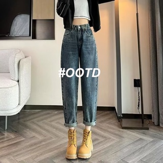 OOTD SHOP กางเกงขายาว กางเกงยีนส์ผู้หญิง ผู้หญิงแฟชั่นเกาหลีA97L1AE