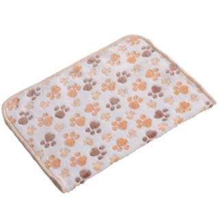 【yunhai】Dog Bed Mats Soft Coral Fleece Paw Foot Print Warm Pet Blanket Sleeping Mat