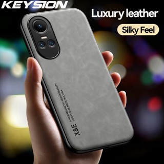 Keysion เคสโทรศัพท์มือถือหนัง ซิลิโคนนิ่ม PC กันกระแทก หรูหรา สําหรับ OPPO Reno 10 Pro 5G Reno10 Pro+ 5G