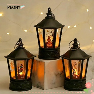 Peonypavilion โคมไฟ LED รูปฟักทอง แม่มด ปราสาทแม่มด พลาสติก สไตล์วินเทจ สําหรับแขวนตกแต่งสวน กลางแจ้ง