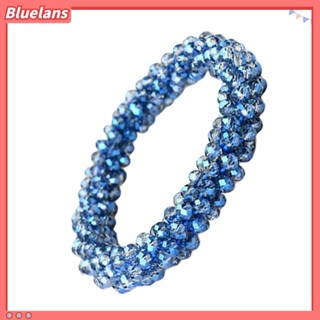 Bluelans ยางรัดผมหางม้า ประดับคริสตัลเทียม แบบยืดหยุ่น แฟชั่นสําหรับผู้หญิง