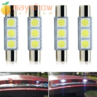 Mayshow หลอดไฟอ่านหนังสือ LED 5050 3SMD 31 มม. สีขาว 4 ชิ้น สําหรับรถยนต์ 4 ชิ้น