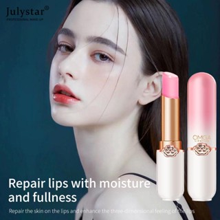 JULYSTAR Omga Color Crystal Lipstick ลิปบาล์ม ลิปบาล์มธรรมชาติ อุณหภูมิเปลี่ยนสี ลิปสติก บำรุงริมฝีปาก แต่งหน้า ให้ความชุ่มชื้น กันน้ำ Crystal Shimmer Lip Jelly Lip