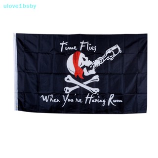 Ulove1bsby ธงโจรสลัด ลายกะโหลก Jolly Roger 90*150 ซม. สําหรับตกแต่งปาร์ตี้ฮาโลวีน