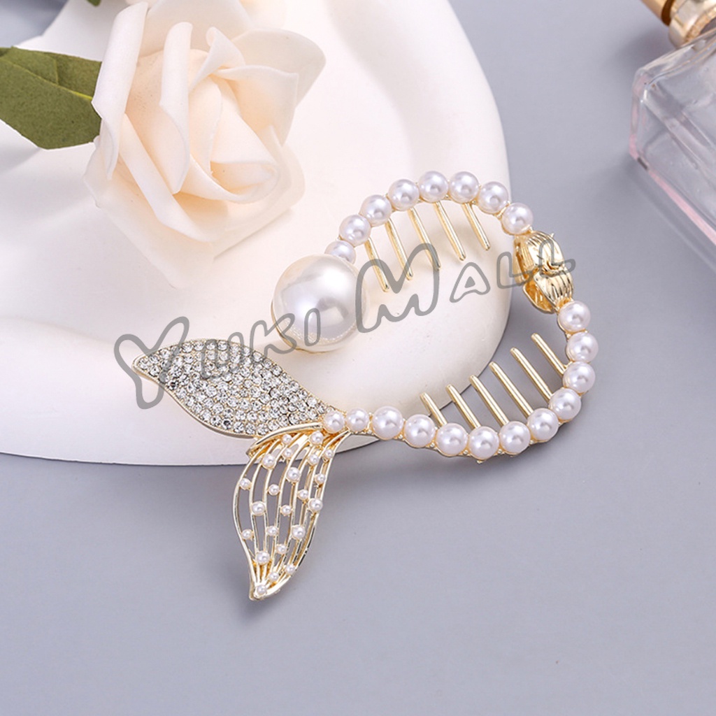 Yuki กิ๊บติดผม ประดับลูกบอล หรูหรา สไตล์เกาหลี และญี่ปุ่น สําหรับผู้หญิง hair clip ราคา ถูกที่สุด ดีลบีเคเค แกลเลอรีภาพที่ 9