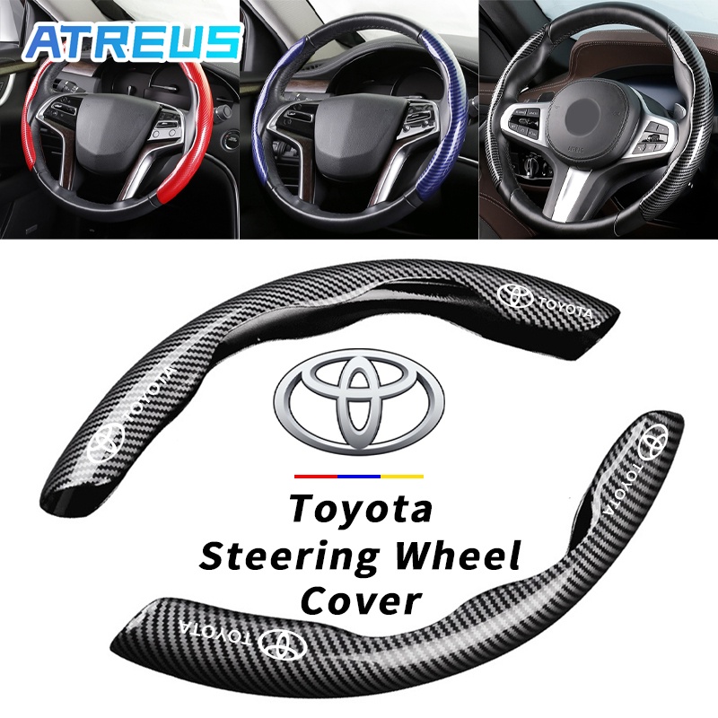 Toyota เคสหุ้มพวงมาลัย หุ้มพวงมาลัย Carbon Fiber ที่หุ้มพวงมาลัย ปลอกหุ้มพวงมาลัยคาร์บอนไฟเบอร์ สําห