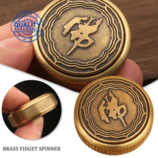 Zen Buddha Fidget Spinner ทองเหลือง สไตล์เรโทร ของเล่นคลายเครียด F2R6