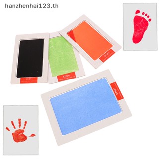 Hanhai ของที่ระลึก แผ่นหมึกพิมพ์ รูปมือ รอยเท้า ทําความสะอาดมือ DIY สําหรับเด็กทารกแรกเกิด