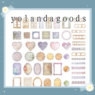Yola กรอบกระดาษ ลายลูกไม้ หลากสี สําหรับตกแต่งสมุดภาพ แพลนเนอร์ DIY 50 ชิ้น