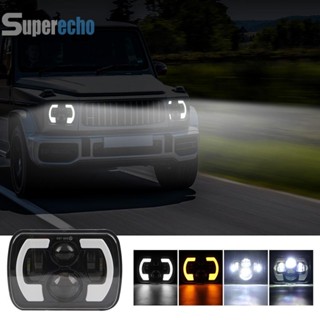 ไฟหน้ารถยนต์ LED 5x7 7x6 พร้อมสัญญาณไฟเลี้ยว DRL สําหรับ Jeep Chevy Express Astro [superecho.th]