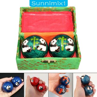 [Sunnimix1] ลูกบอลนวดนิ้วมือ พร้อมกล่องเก็บ สําหรับผู้สูงอายุ 2 ชิ้น