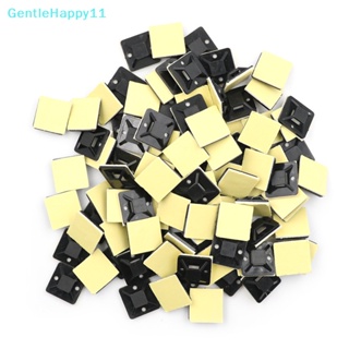 Gentlehappy ฐานยึดสายเคเบิล มีกาวในตัว 20x20 x 6 มม. 100 ชิ้น