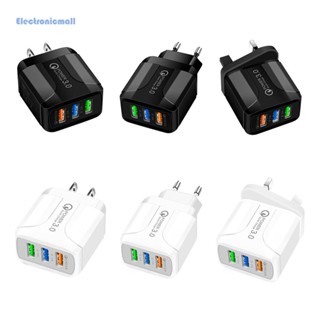 [ElectronicMall01.th] ที่ชาร์จติดผนัง 5V 2.4A 3 พอร์ต USB QC 3.0 สําหรับ iPhone Samsung