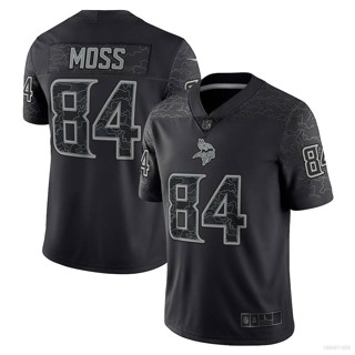 เสื้อยืดกีฬาแขนสั้น ลายทีมชาติฟุตบอล Minnesota Vikings Jersey Randy Moss Retired RFLCTV HQ1 NFL พลัสไซซ์ QH1