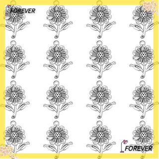 Forever จี้สร้อยคอ รูปดอกทานตะวัน โลหะผสมเงิน สไตล์โบราณ DIY