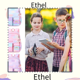 Ethel1 กระเป๋าเป้สะพายหลัง กระเป๋านักเรียน หลายชั้น น้ําหนักเบา กันน้ํา ไล่โทนสี สําหรับเด็กนักเรียน