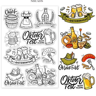 แสตมป์พลาสติก PVC แบบใส ลายธีม Oktoberfest ขนาด 160x110x3 มม. สําหรับตกแต่งสมุดภาพ อัลบั้มรูปภาพ การ์ด 1 แผ่น