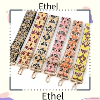 Ethel1 สายคล้องกระเป๋า ผ้าแคนวาส หัวเข็มขัดสีทอง สไตล์ชนเผ่า สําหรับกระเป๋าถือ กระเป๋า