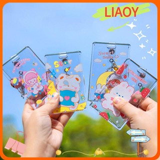 Liaoy กระเป๋าใส่บัตรประจําตัว ลายการ์ตูนรถบัส สําหรับนักเรียน