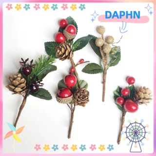 Daphs กิ่งไม้สนประดิษฐ์ DIY สําหรับตกแต่งบ้าน เทศกาลคริสต์มาส 5 ชิ้น