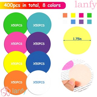 Lanfy สติกเกอร์กระดาษโน้ต PET แบบใส ทรงกลม กันน้ํา 20 แผ่น สําหรับนักเรียน