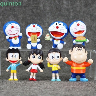 Quinton โมเดลตุ๊กตาฟิกเกอร์ Doraemon ขนาดเล็ก 8 ชิ้น ต่อชุด