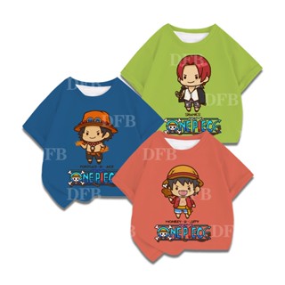 ใหม่ เสื้อยืดลําลอง แขนสั้น ระบายอากาศ พิมพ์ลาย One Piece แฟชั่นฤดูร้อน ใส่สบาย ของขวัญวันเกิด สําหรับเด็กผู้ชาย 2023