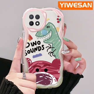 เคสโทรศัพท์มือถือแบบนิ่ม ใส กันกระแทก ลายการ์ตูนไดโนเสาร์ และหมี สีมาการอง หลากสี สําหรับ OPPO A15 A15s A35 4G