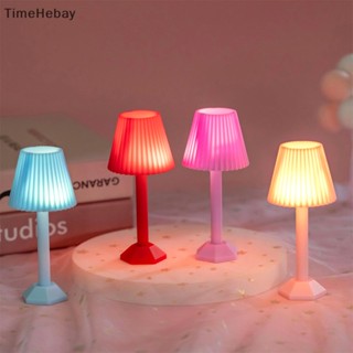 Timehebay โคมไฟตั้งโต๊ะ LED ขนาดเล็ก 1:12 สําหรับตกแต่งบ้านตุ๊กตา