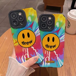 เคสโทรศัพท์มือถือหนังแกะ แบบนิ่ม พิมพ์ลายหน้ายิ้ม กันกระแทก สําหรับ Iphone 11Pro MAX 14 PRO MAX 11 12 13 6 7 8plus XR Xmax